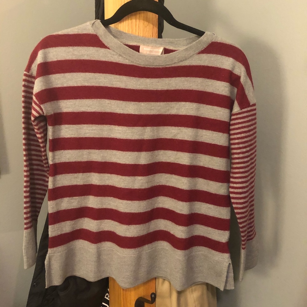 Banana Republic Maroon Striped Sweater Size M/L